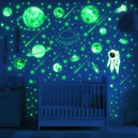 OEM Gloeiende maan sterren muurstickers 849 stuks lichtgevende maan sterren voor plafondsticker waterdicht astronaut melkweg ruimte verwijderbare realistische doe-het-zelf muurdecoratie glanzende