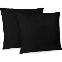 Azalia Kussensloop 65 x 65 cm, Set Van 2 Kussenslopen, 65 x 65 cm, Zwart met Ritssluiting, van Microvezel, Zacht, 65 x 65 cm, Kussensloop