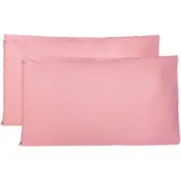 Azalia Paar kussenslopen 100% Pure katoen 40x80 CM, Set van 2 Bed Kussen Stoffen Gemaakt in Italië, Tassluiting, Solid Color, Standaard Maat met - Roze