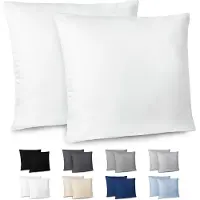 Azalia Kussensloop 60 x 60 cm, Set Van 2 Kussenslopen, 60 x 60 cm, Wit met Ritssluiting, van Microvezel, Zacht, 60 x 60 cm, Kussensloop