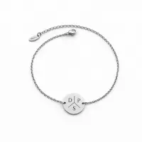 Yehwang Munt Armband met 3 Initialen Zilver
