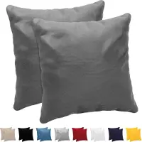 Azalia Kussensloop (Set van 2) – Antraciet Katoen - Voor Kussens 80 x 80 cm - 100% Jersey Katoen - Beddengoed Dubbel Bed Kussensloop - Kussenbeschermer - Bestendig en Hypoallergeen