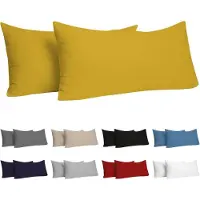 Azalia Pillowcase 40x80 cm (batch van 2) 100% katoenen trui 150 gsm - geel - kussensloop 40 x 80 katoen - resistent en hypoallergeen kussendeksel voor kussen