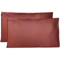 Azalia Paar kussenslopen 100% Pure katoen 40x80 CM, Set van 2 Bed Kussen Stoffen Gemaakt in Italië, Tassluiting, Solid Color, Standaard Maat met - Bordeaux