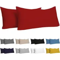 Azalia Kussensloop (Set van 2) – Rood Katoen - Voor Kussens 40 x 80 cm - 100% Jersey Katoen - Beddengoed Dubbel Bed Kussensloop - Kussenbeschermer - Bestendig en Hypoallergeen