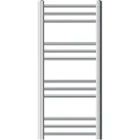 LuxeBath Elektrische badkamerradiator met verwarmingselement 600W 400x800 mm Chroom gebogen met zijaansluiting & thermostaat Digitaal display