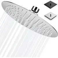 Azalia Regendouchekop 10 Inch Douchekop Regendouche Universele Ronde douchekop 304 van roestvrij staal Verstelbare Badkamer Regendouche Ultra Dunne(25x25cm, Zilver)