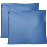 Azalia kussenslopen 100% Pure katoen 65x65 CM, Set van 2 Bed Kussen Stoffen Gemaakt in Italië, Tassluiting, Solid Color, Standaard Maat met - Royal Blue