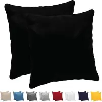 Azalia Kussensloop (Set van 2) – Zwart Katoen - Voor Kussens 60 x 60 cm - 100% Jersey Katoen - Beddengoed Dubbel Bed Kussensloop - Kussenbeschermer - Bestendig en Hypoallergeen