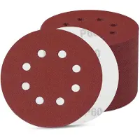 Azalia 80 stuks schuurpapier 125 mm klittenband, schuurschijven 8 gaten, excentrisch rond schuurpapier (80 stuks 60 korrel)