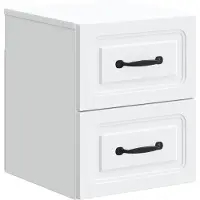 vidaXL Muurbevestigde Nachttafel Wit 34,5 x 33 x 40 cm Bewerkt hout