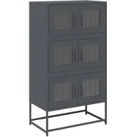 vidaXL Hoge kast 68x39x123 cm staal antracietkleurig