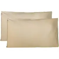 Azalia Paar kussenslopen 100% Pure katoen 40x80 CM, Set van 2 Bed Kussen Stoffen Gemaakt in Italië, Tassluiting, Solid Color, Standaard Maat met - Beige