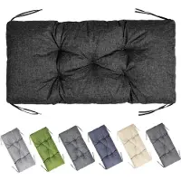 Garronda Bankkussen 100x50 cm – 10 cm dik – Waterafstotend & UV-bestendig – met Banden – Zwart GD-AM-Bono