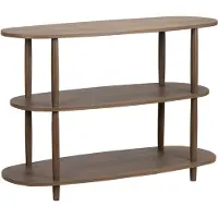 Oviala - Hoge plank met houtnerfstructuur, 120 x 77 cm, donker hout - Suzy
