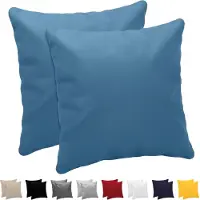 Azalia Kussensloop (Set van 2) – Blauw Katoen - Voor Kussens 65 x 65 cm - 100% Jersey Katoen - Beddengoed Dubbel Bed Kussensloop - Kussenbeschermer - Bestendig en Hypoallergeen
