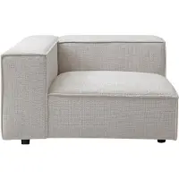Vente-unique Hoekfauteuil links in beige chenillestof RUZOLO