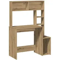 vidaXL Bureau met schappen 100x45x140 cm bewerkt hout artisanaal eiken