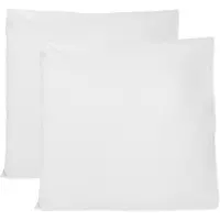 Azalia Paar kussenslopen 100% Pure katoen 65x65 CM, Set van 2 Bed Kussen Stoffen Gemaakt in Italië, Tassluiting, Solid Color, Standaard Maat met - Wit