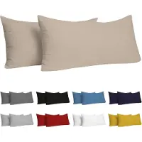 Azalia Taie Pillow 70x40 cm (veel 2) 100% katoentrui 150 GSM - Beige - kussensloop 40x70 katoen - resistent en hypoallergeen kussendeksel voor kussen