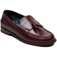 Ben Sherman Sid Brush Off Leer Heren Bordeaux Suede Instapschoenen