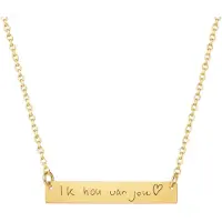 Yehwang Dames Ketting met Eigen Handschrift Bar Goud