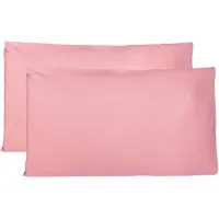 Azalia kussenslopen 100% Pure katoen 50X70 CM, Set van 2 Bed Kussen Stoffen Gemaakt in Italië, Tassluiting, Solid Color, Standaard Maat met - Roze