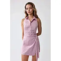 Hiccups for Kids Gestreepte Mini Jurk met Hemdenkraag
