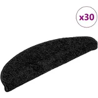 vidaXL Trapmatten 30 st 56x17x3 cm Zwart Halfrond