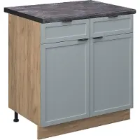 Vicco Keukenonderkast Fame-Line Licht blauw-grijs 80 cm , WB Antraciet, Model 50785