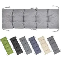 Garronda Bankkussen 160x50 cm – 10 cm dik – Waterafstotend & UV-bestendig – met Banden – Lichtgrijs GD-AM-Bono