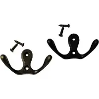 WT&D Set van 10 metalen kledinghaakjes, hangers (dubbel, kleur: zwart)
