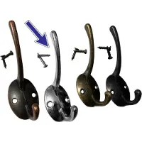 WT&D Set van 6 metalen haken, hangers voor jassen en hoeden (kleur: nikkel)