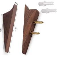 WT&D Houten wandhaak met schroeven (notenhout)