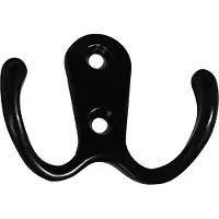 WT&D Set van 10 metalen kledinghaakjes, hangers (dubbel, kleur: zwart)