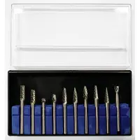 WT&D Set hoge kwaliteit frezen, wolfraamcarbide (10 stuks, 6.35 mm schacht)