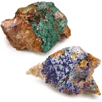 Ancient Wisdom Minerale Exemplaren - Azuriet en malachiet (ongeveer 20 stuks)