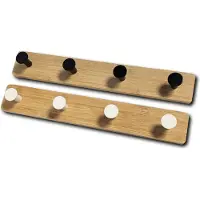 WT&D Zelfklevende bamboe kledinghanger – 4 haken (zwart)