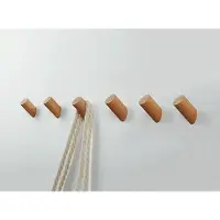 WT&D Set van 6 houten kledinghaken (kapstok), essenhout