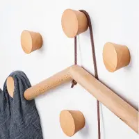 WT&D Set van 4 houten kledinghaken (beukenhout, type 1 op de foto)