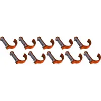 WT&D Set van 10 aluminium kledinghaken, kapstokken (gebogen, oranje)