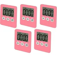 WT&D Set van 5 digitale timers, alarmklokken, roze