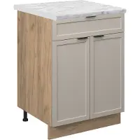 Vicco Fame-Line Onderkasten – 60 cm met lade, WB Marmer GrijsBeige