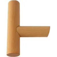 WT&D Houten wandhaak voor tassen, jassen en meer (beukenhout).