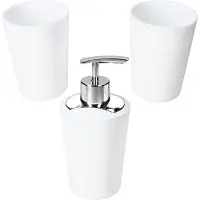 MamboCat 3-delige badkamerset MARTA Wit: 1 zeepdispenser & 2 bekers – 2x 24191 & 1x 24192