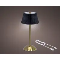 Lumineo LED Tafellamp oplaadbaar zwart H30,5cm zwart Metaal Tafellamp