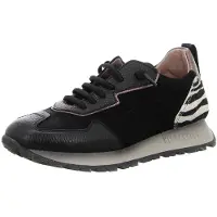 Hispanitas Hispanitasvoor vrouwen. ZHI254312 Leren sneakers Kansas zwart (38), Leer, Plat, 1 tot 3 cm, Veters, Casual