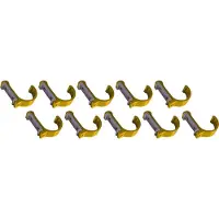 WT&D Set van 10 aluminium kledinghaken, kapstokken (gebogen, goud)