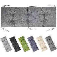 Garronda Bankkussen 140x50 cm – 10 cm dik – Waterafstotend & UV-bestendig – met Banden – Grijs GD-AM-Bono