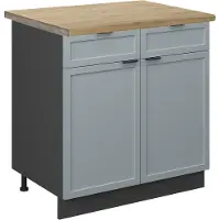 Vicco Keukenonderkast Fame-Line Licht blauw-grijs 80 cm , WB Eik, Model 50668